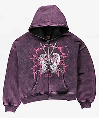 Vitriol Lenexa Shadow Purple Wash Zip Hoodie
