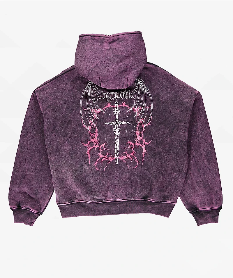 Vitriol Lenexa Shadow Purple Wash Zip Hoodie