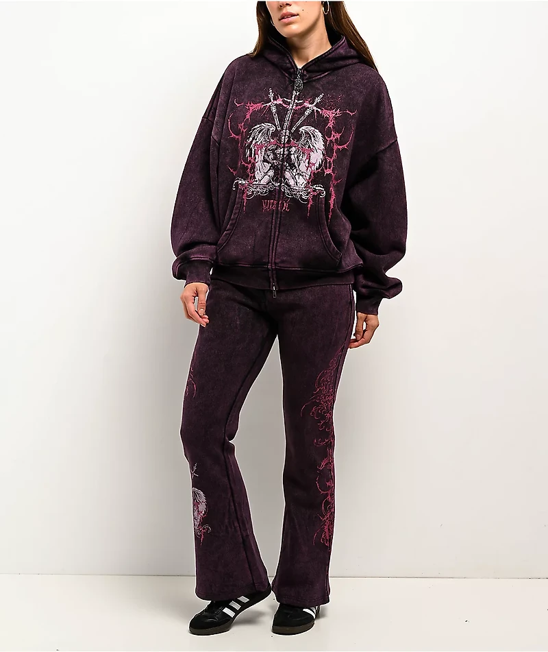 Vitriol Lenexa Shadow Purple Wash Zip Hoodie
