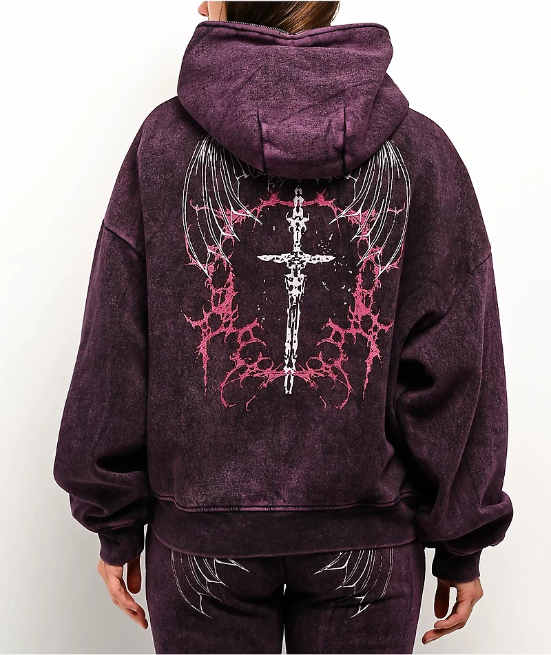 Vitriol Lenexa Shadow Purple Wash Zip Hoodie