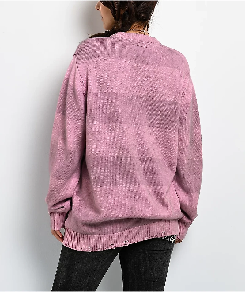 Vitriol Lennox Pink Stripe Oversized Sweater