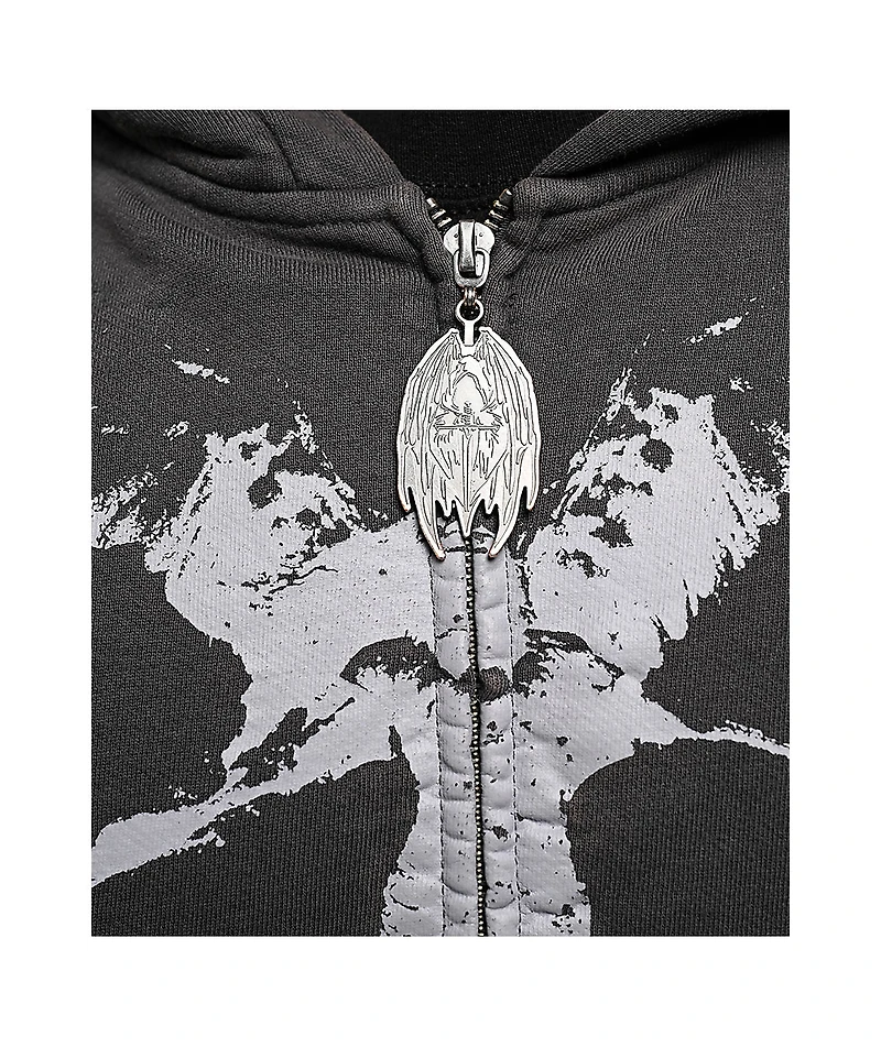 Vitriol Lightning Black Wash Zip Hoodie