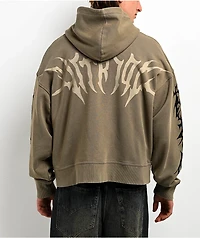 Vitriol Lightning Green Crop Zip Hoodie