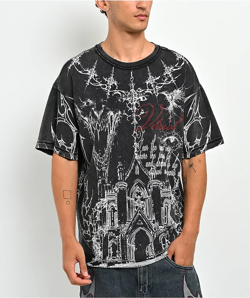 Vitriol Loose Tooth Black Wash French Terry T-Shirt