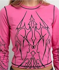 Vitriol Lottie Pink Long Sleeve Crop T-Shirt