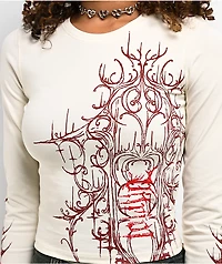 Vitriol Lottie White Long Sleeve Crop T-Shirt