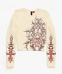 Vitriol Lottie White Long Sleeve Crop T-Shirt