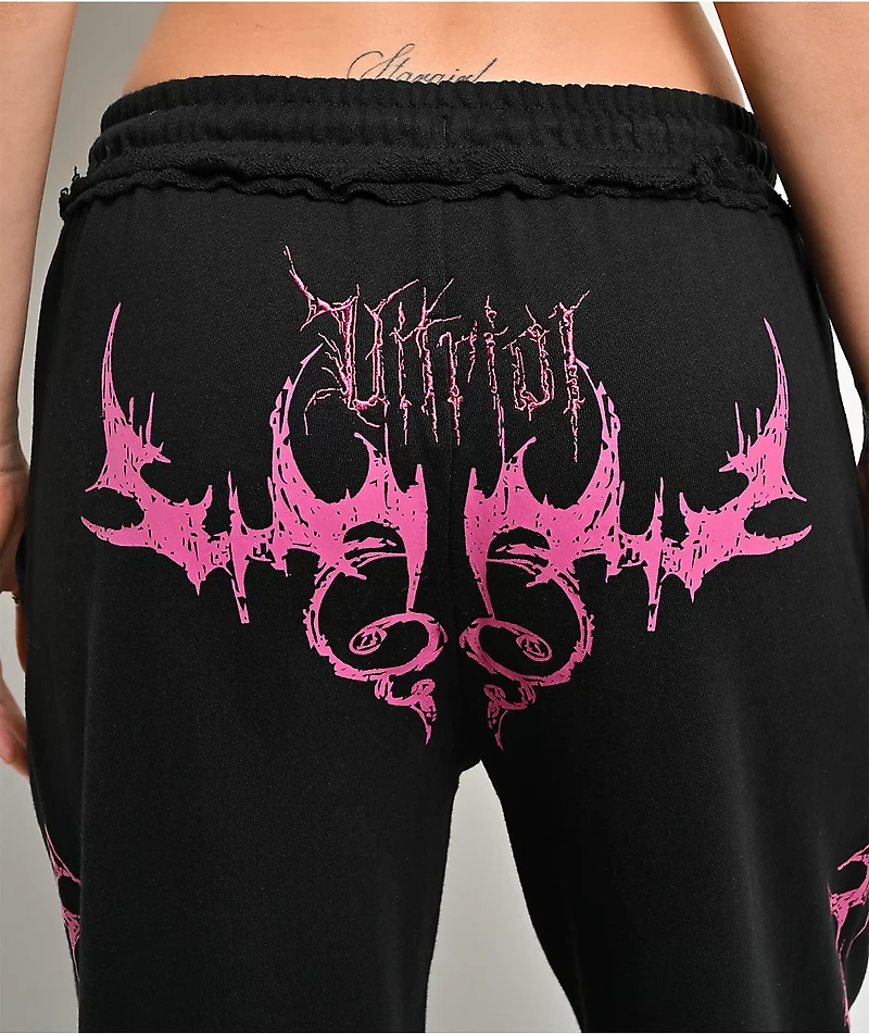 Vitriol Lucy Black Wide Leg Sweatpants
