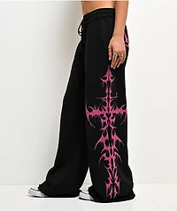 Vitriol Lucy Black Wide Leg Sweatpants