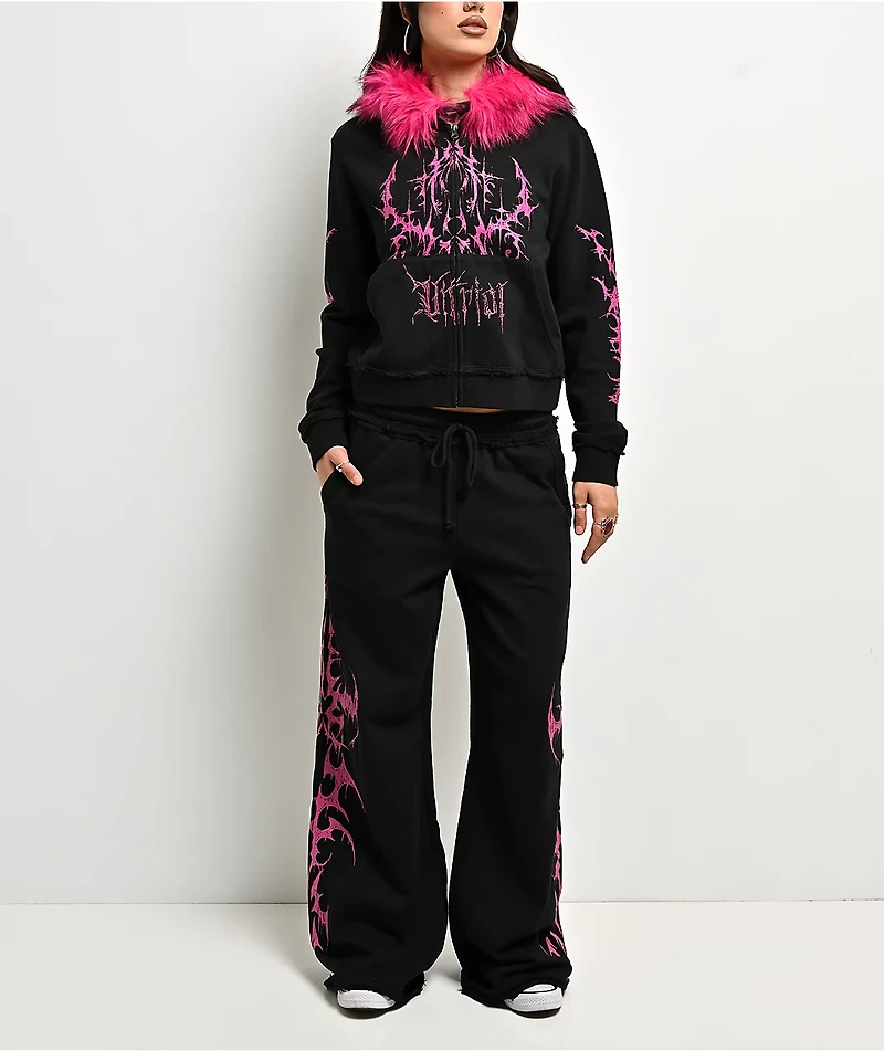 Vitriol Lucy Black Wide Leg Sweatpants