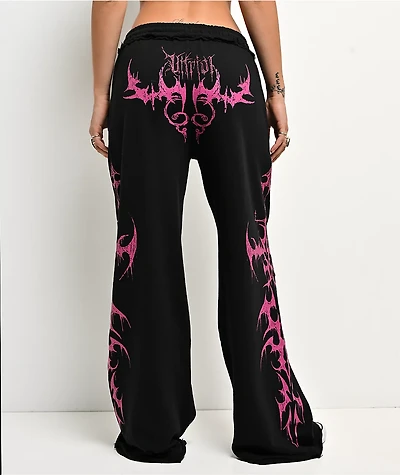 Vitriol Lucy Black Wide Leg Sweatpants