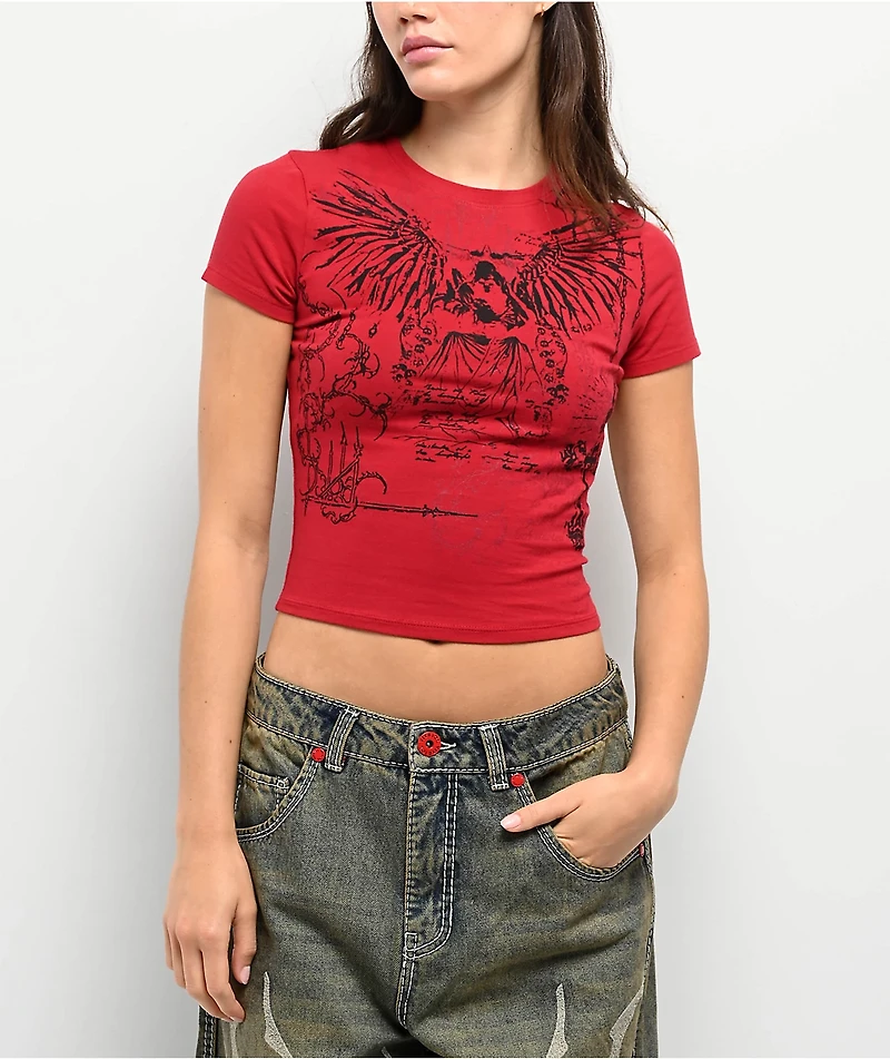Vitriol Luna Red Crop T-Shirt