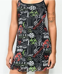 Vitriol Lyra Black Mesh Tank Top Dress