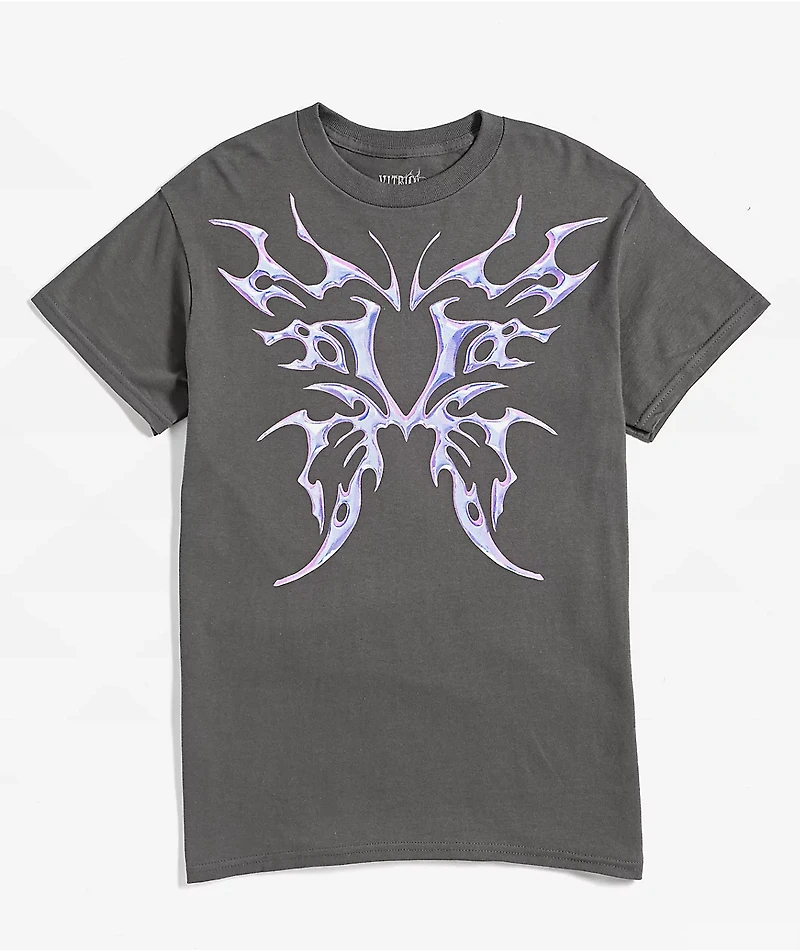 Vitriol Metal Heart Charcoal T-Shirt