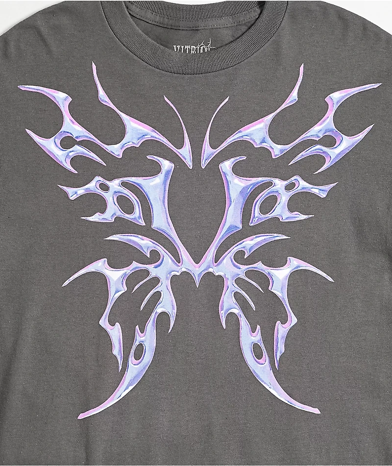Vitriol Metal Heart Charcoal T-Shirt
