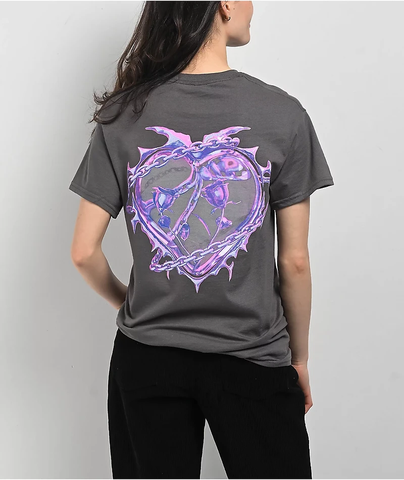 Vitriol Metal Heart Charcoal T-Shirt