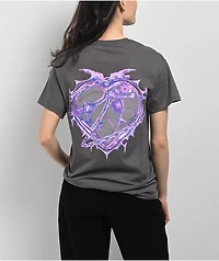 Vitriol Metal Heart Charcoal T-Shirt