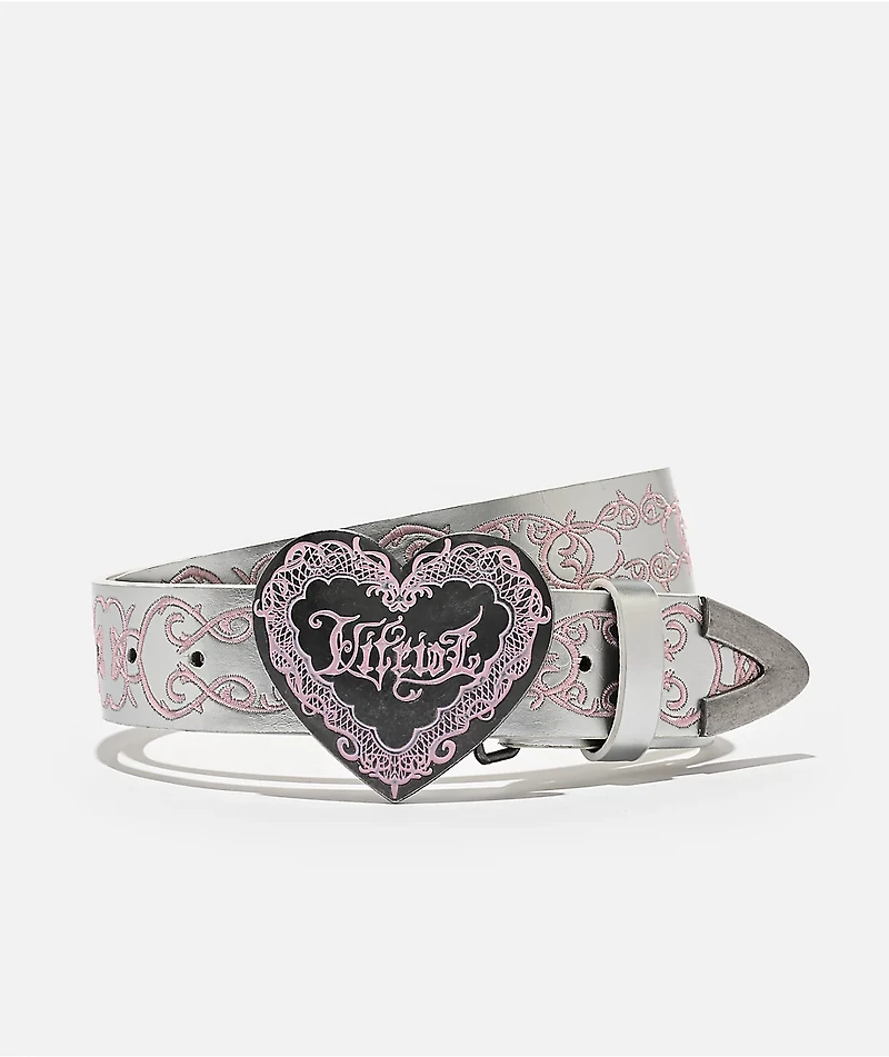 Vitriol Metal Lace Silver Belt