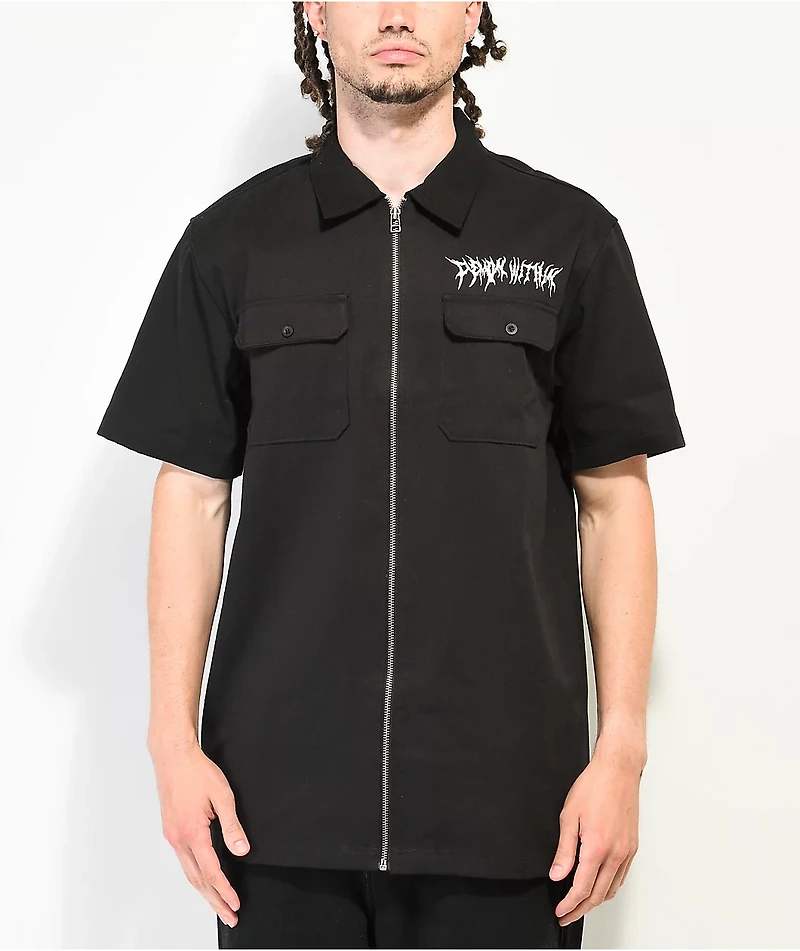 Vitriol Misery Black & White Woven T-Shirt