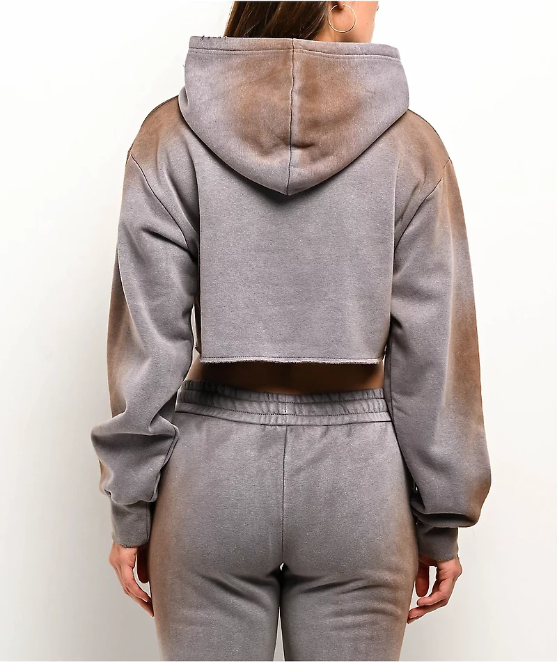 Vitriol Mitzi Grey Crop Hoodie