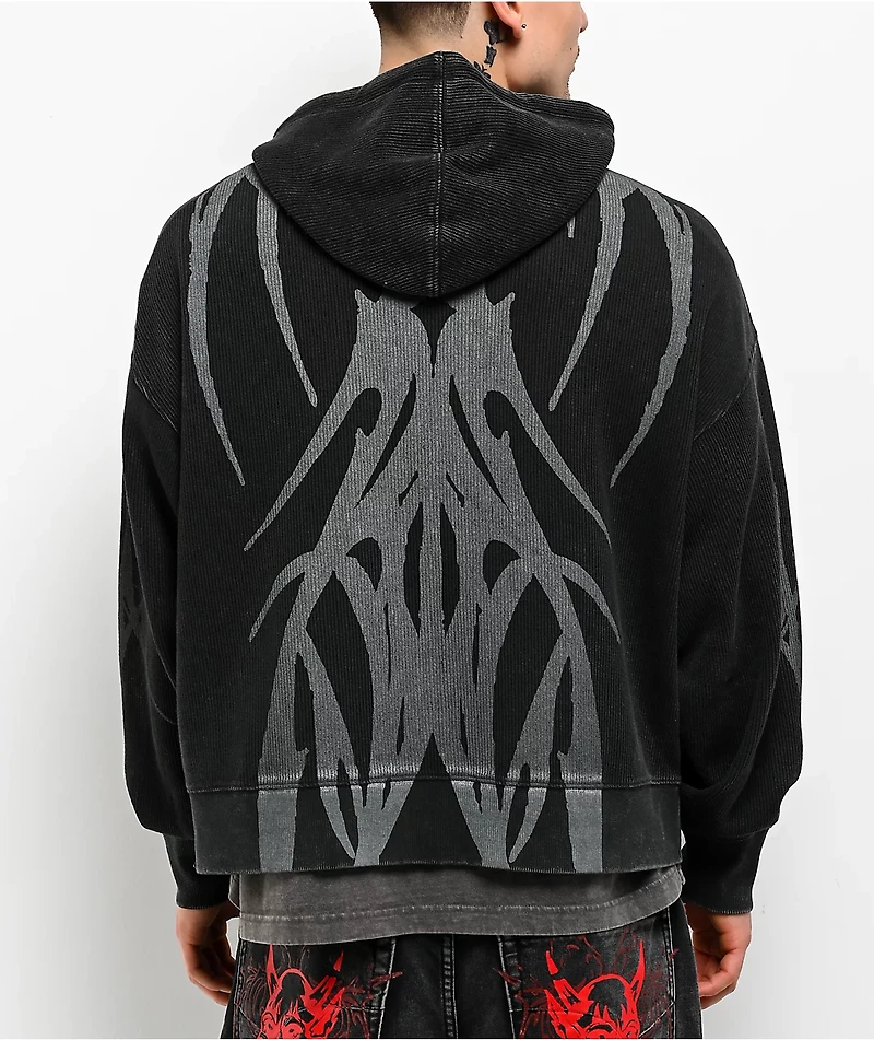 Vitriol Mocking Bird Black Wash Zip Hoodie