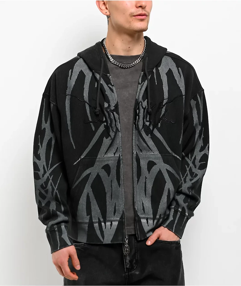 Vitriol Mockingbird Black Wash Zip Hoodie