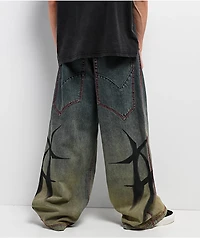 Vitriol Monster Drip Ombre Wash Ultra Wide Jeans