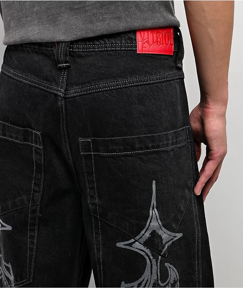 Vitriol Monster Noise Black Wide Leg Jeans
