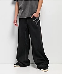 Vitriol Monster Noise Black Wide Leg Jeans