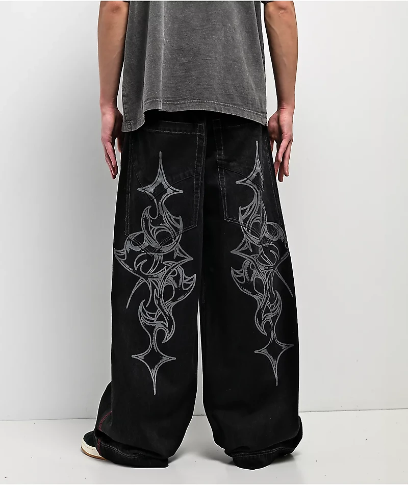 Vitriol Monster Noise Black Wide Leg Jeans
