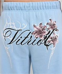 Vitriol Myla Blue Wash Wide Leg Sweatpants