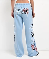Vitriol Myla Blue Wash Wide Leg Sweatpants