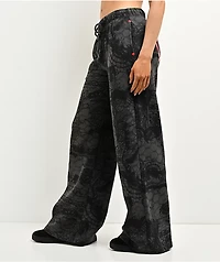 Vitriol Myla Lace Dark Grey & Black Wide Leg Sweatpants