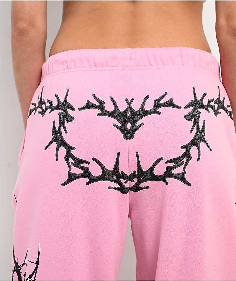 Vitriol Myla Pink Wide Leg Sweatpants