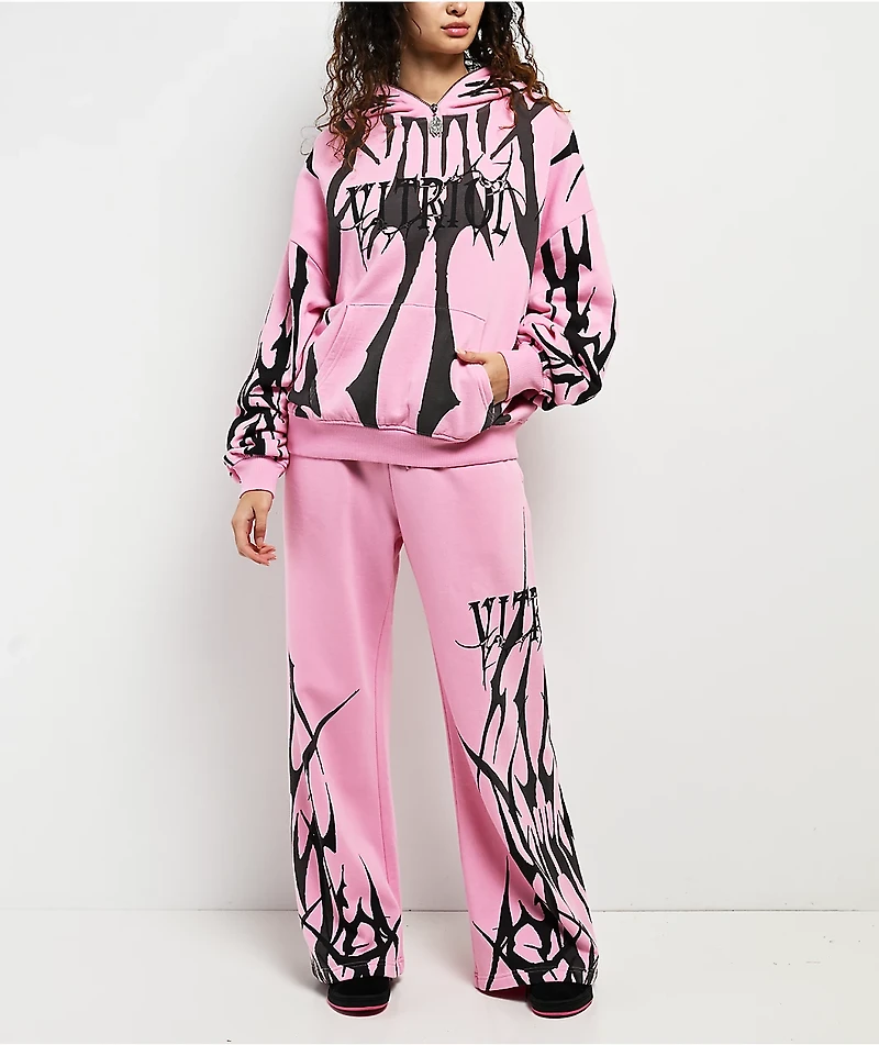 Vitriol Myla Pink Wide Leg Sweatpants