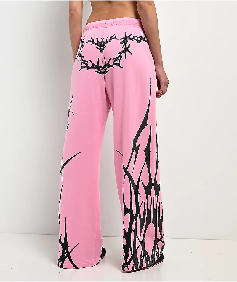 Vitriol Myla Pink Wide Leg Sweatpants