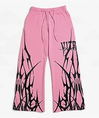 Vitriol Myla Pink Wide Leg Sweatpants