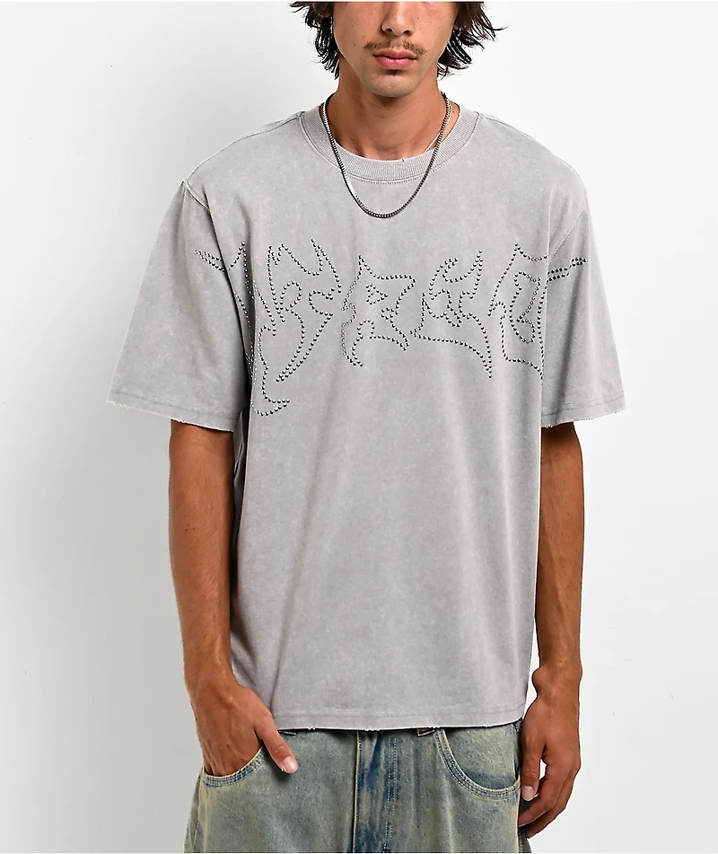 Vitriol Nail Head Grey Wash T-Shirt