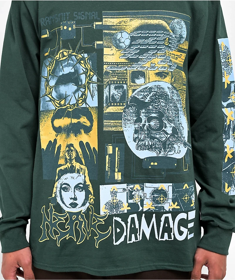 Vitriol Nerve Damage Green Long Sleeve T-Shirt