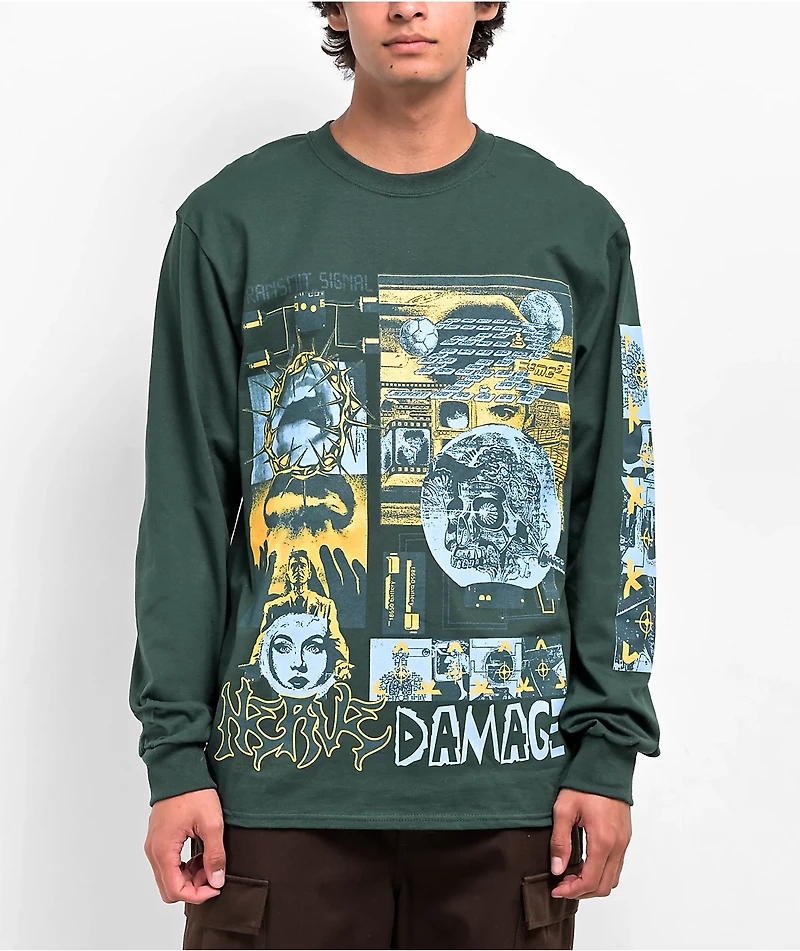 Vitriol Nerve Damage Green Long Sleeve T-Shirt