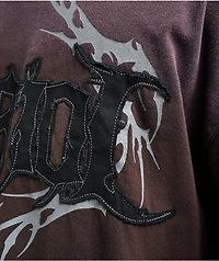 Vitriol Nightshade Brown Wash Cropped T-Shirt