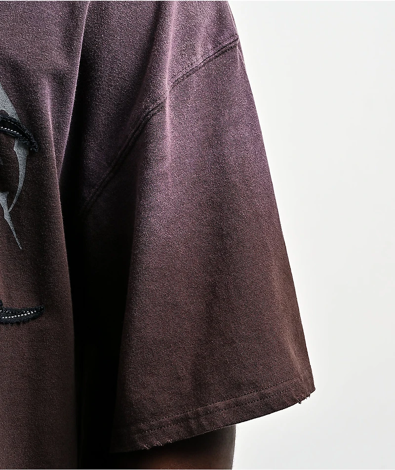Vitriol Nightshade Brown Wash Cropped T-Shirt