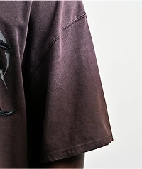 Vitriol Nightshade Brown Wash Cropped T-Shirt