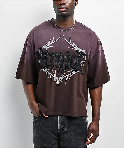 Vitriol Nightshade Brown Wash Cropped T-Shirt