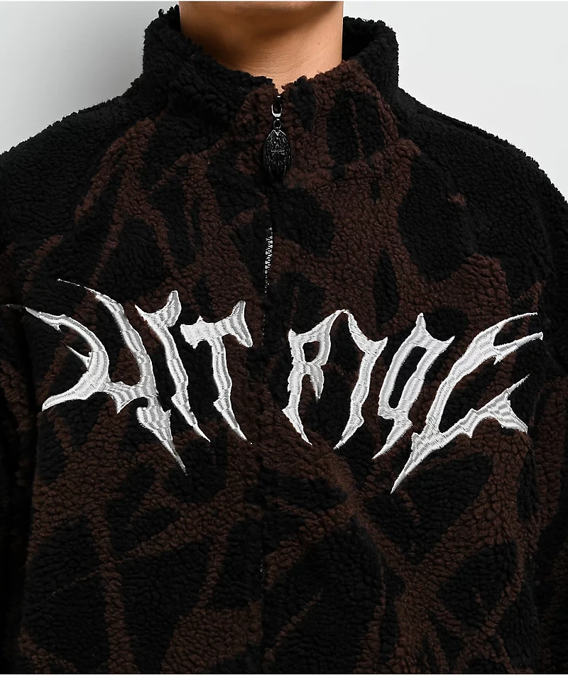 Vitriol Oath Black & Brown Boxy Tech Fleece Jacket