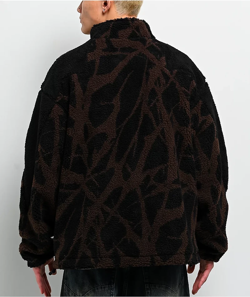 Vitriol Oath Black & Brown Boxy Tech Fleece Jacket