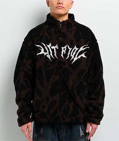 Vitriol Oath Black & Brown Boxy Tech Fleece Jacket