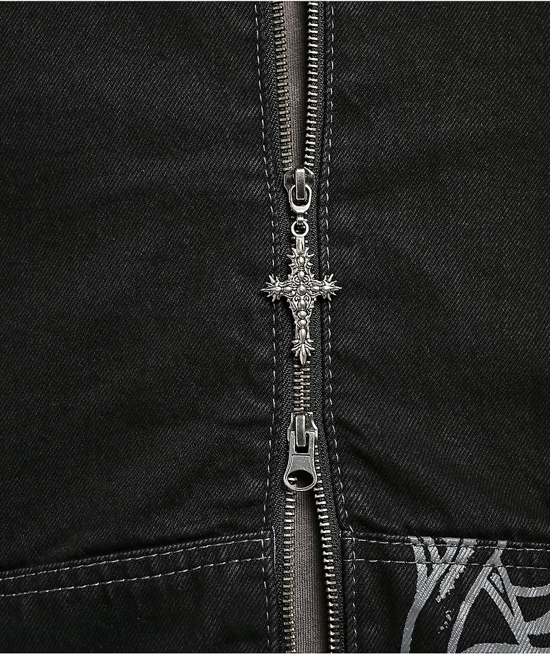 Vitriol Oblivion Black Wash Denim Crop Jacket