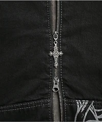 Vitriol Oblivion Black Wash Denim Crop Jacket