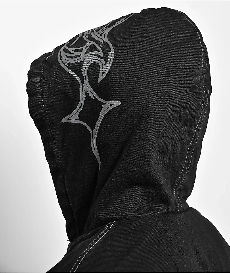 Vitriol Oblivion Black Wash Denim Crop Jacket